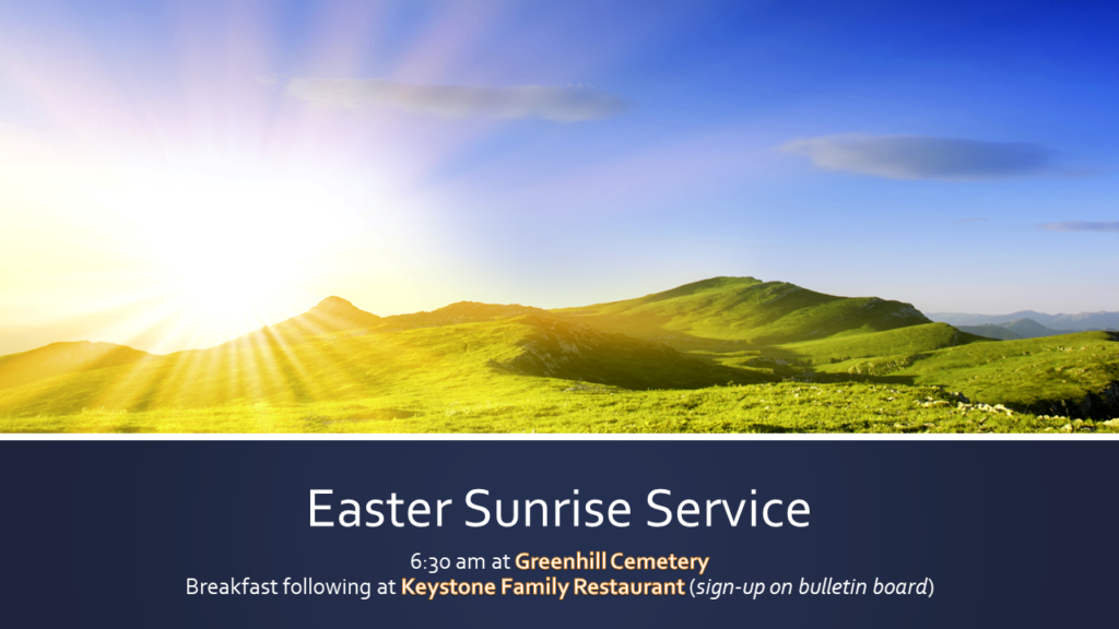 Easter Sunrise Service Waynesboro Bible Church